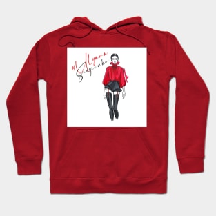 fashion illustration red and black Hoodie